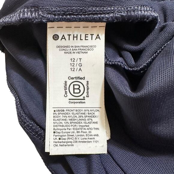Athleta Headlands Hybrid Pants 467186 Front Seam Pull On Navy Blue Size 12 Tall - Picture 7 of 11